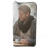 SOUFEEL Personalisiert Damen Leder Geldbörse mit Foto Druck Fashion Geldbeutel Portemonnaie mit 12 Kartenfächer Reißverschluss 20x10x2.6(B x H x T) Geburtstag Geschenk für Frauen Muttertag F