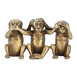 Agatige 3 weise Affenstatuen, Hear‑No Evil See‑No Evil Speak‑No Monkeys Figuren Affen Statue für Heimdek