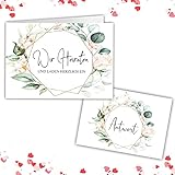 25 Einladungskarten + Antwortkarte mit Umschläge Einladung zur Hochzeit klassisch A6 Hochzeitseinladung Wir Heiraten Karten Save The Date eukalyptus B