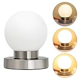 Opard Nachttischlampe Tischlampe, Tischleuchte Nachttisch Leuchte Lampe 3 Helligkeitsstufen Lampenschirm für Schlafzimmer/Touchfunktion/Stufen-dimmbar E14(Warmes Weiß)