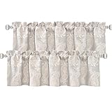DriftAway Cathy Volant aus Leinen-Mischgewebe, 2 Schichten, Landhausstil und moderne, rustikale Raumverdunkelung, Volant für Küche, Wohnzimmer, 2er-Pack, 132 x 35.6 cm plus 5.1 cm Kopfzeile g