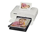 Canon Selphy CP1300 Fotodrucker 10x15 cm (mobiler Drucker, WLAN, USB, 300 300 dpi, optionaler Akku, Farbdisplay, Speicherkartenslot, Apple AirPrint, Passfotodruck, Postkartendruck), weiß