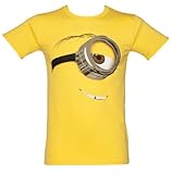 Trademark Products Herren Despicable Me 2 One Eye Goggle Face T-Shirt, Gelb (Daisy), (Herstellergröße: Small)