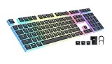 HUICCN 112 PBT Pudding Tastenkappen DoubleShot OEM Profil für ANSI/ISO Mechanische Tastatur, kompatibel mit Cherry MX/Kailh/Outemu/Gateron/Optischer Schalter - Schw
