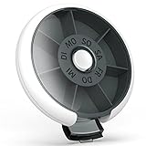 Jaduoher Tablettenbox 7 Tage Rund Pillendose Medikamentenbox Klein Tablettenspender Tabletten Wochenbox 1 Fach - Weißg