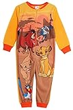 Disney Einteiler aus Fleece, Motiv König der Löwen, Simba-Schlafanzug für Kinder, Mädchen und Jungen Gr. 104, Orang