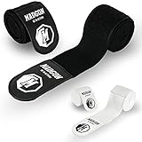 Martial Boxbandagen mit bestem Klett & Daumenschlaufe. 3m/3,8m/4,5m Bandagen ohne Ausleiern für MMA, Boxen, Kickboxen & Sparring. Handgelenkbandage mit optimaler Schweißaufnahme und B