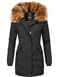 MARIKOO Damen Winter Mantel Winterparka Karmaa-Prc Schwarz Gr. S