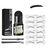 Augenbrauen Stempel,Makeup Brauenpuder Schablonen Kit,One Step Brow Stamp Shaping Kit,Eyebrow Stamp,Eyebrow Shaper Make Up Stencil für Anfänger,Wiederverwendbares Makeup Brauenpuder (Dark Grey)