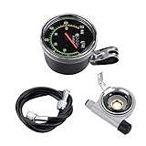 LYDBM Mechanische Fahrrad Wired Stoppuhr Aluminiumlegierung-Fahrrad-Geschwindigkeitsmesser-Fahrrad Stoppuhr for 26/27,5/28/29-Zoll-Bikes (Farbe : Schwarz)