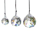 3 stück 30/40/50mm Klarglas Kristallkugel Prisma Feng Shui Lampe Hänge Tropfen Kronleuchter Anhänger Sonnenfäng