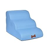 GXXDM Hundetreppenleiter Haustier Klettertreppe 3 Schichten Hundetreppe Haustierrampe Leiter Haustiertreppe Stufensofa Leiter,Tiertreppe Stufe Hunderampe Schlafsofa Leiter,Rosa,B