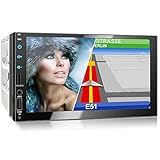 XOMAX XM-2VN751 Autoradio mit Mirrorlink, GPS Navigation, Navi Software, Bluetooth Freisprecheinrichtung, 7 Zoll / 18cm Touchscreen Bildschirm, FM Tuner, SD, USB, 2 DIN