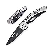 Taschenmesser, Mini Klappmesser| Outdoor Messer, mit Gürtelclip und Seilloch, Fuer Freizeit, Camping, Wandern und Notfaelle, Vatertagsgeschenk