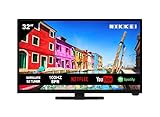 Nikkei NH3221SMART 81 cm/ 32 Zoll Fernseher (Smart TV mit intergrierten WLAN/WiFi, HD Ready, 1366 x 768, 3X HDMI, 1x USB, VESA 150 x 200 mm, Wecker, elektrischer Programmführer)