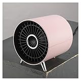 Kaidanwang Heizlüfter für Schlafzimmer Büro und Wohnmobil Tragbare Keramik mit einstellbarem mit Tip-Over- und Überhitzungsschutz PTC Schnelle Heizung mit Heiz- und Lüftermodi (Color : Rosa)
