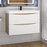Aica Sanitär Badmöbel Set 80 cm Sofia Waschbecken mit Unterschrank W