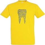 Herren T-Shirt Zahn aus Symbolen S bis 5XL (Gelb, S)