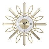 JNWEIYU Deko Wanduhren Wohnkultur Wanduhr, 3D Midcentury Modern Sunburst Wanduhren Metall Silent Hängende Wanduhren for Wohnküche Wohnzimmer Büro S
