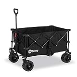 Sekey Faltbarer Bollerwagen, tragbarer Strandwagen Außenwagen Faltwagen, Trolley Outdoor Folding Wagon, Schwarz…