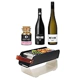 UNA KS3822 Holzkohlegrill Cremeweiß Geschenkset mit Grillwein Weiß und Rot und Ankerkraut Gewürzmischung Weihnachtspup