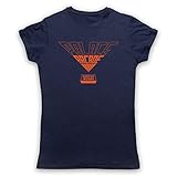My Icon Art & Clothing Stranger Palace Arcade Orange Logo Sci Fi Horror TV Damen T-Shirt, Ultramarinblau, XL