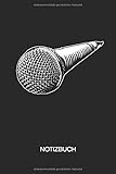 NOTIZBUCH: A5 Liniert Sänger Schreibblock - Notizblock 120 Seiten 6x9 inch Tagebuch - Mikrofon Organizer Karaoke Anlage Partymacher Geschenkidee Karaokeb