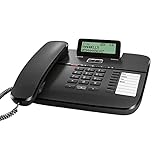 Gigaset DA810A - Schnurgebundenes Telefon mit Anrufbeantworter und Freisprechfunktion - klappbares Display - Anruferanzeige (CLIP) - lange Aufnahmezeit - Telefonbuch für 99 Kontakte, schw