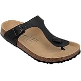 ISA by loki Zehentrenner-Sandalen für Damen I nachhaltig & vegan, PETA-zertifiziert I flexible EVA-Laufsohle mit Memory-Korkfußbett I bequeme Flip-Flops, Allergiker-freundlich I 41 in Schw