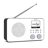 TechniSat VIOLA 2 C IR - tragbares Internetradio (DAB+, UKW, WLAN, 2.4 Zoll Farbdisplay, Kopfhöreranschluss, Wecker, Sleeptimer, 3 Watt RMS, Akku, Netzteil) weiß/schw