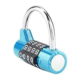 Tenpac Kombinations-Vorhängeschloss, Tür-Passwort-Schloss Zinklegierung hell für Gepäck für Schließfächer für Schränke für Werkzeugkästen(Blau)