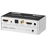 Tendak HDMI 2.0 Audio Extraktor, HDMI Audio Splitter 4K HDMI zu Optisch Spdif Toslink Coaxial und 3,5mm Stereo Audio Konverter Unterstützung 4K@60Hz HDCP 2.2 HDR 3D für Blu-ray DVD Player PS4 Xbox O