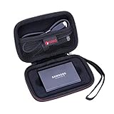 XANAD Hart Reise Tragen Tasche für Samsung Portable SSD T3 T5 250 GB 500 GB 1 TB 2 TB Externe Solid State-Laufwerke - Schutz Hülle (Schwarz)