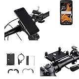 K-S-Trade Handyhalterung Für Das Fahrrad Kompatibel Mit Samsung Galaxy Xcover 4s Halter Lenkstange Fahrradhalterung Motorrad Bike Mount Befestigung Smartphone Handy Schwarz (1x)