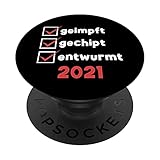 Ich Darf, Bin Geimpft Gechipt Entwurmt 2021 Lockdown Impfen PopSockets mit austauschbarem PopGrip