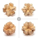 PAMRAY Denkspiele 3D IQ Puzzle Spielesammlung 4 Knobelspiele Set Denksportaufgaben Cube Geschenk für Junge Mädchen Style C