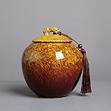 Zenghh Handgefertigte Keramik-Brennofen ändern Einäscherung Urn for Menschen Ashes - Adult Funeral Urn Handcrafted - Erschwingliche Urn for Ashes - großer Urn Deal (Color : A)