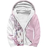 Love Horse 3D-gedruckte Fleece-Reißverschluss-Hoodies für Herren und Damen, Winter, warme Doppel-Plus Samt-Jacke, Cosplay, lässiger Mantel, 2, XXL