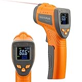 InkbirdPlus Infrarot Thermometer, Temperaturmessgerät IR Pyrometer Laser Digital Thermometer -50°C bis 550°C Berührungslos mit Farbe lcd Alarmfunktion Einstellbarer Emissionsgrad Küche Drinnen/Drauß