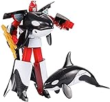 siyushop Verwandeln Sie Spielzeuge, Transformation Sea Life Roboter Spielzeug Killer Whale Delphin Großer Weißer Hai Deformation Plastikjungen Action Figure ( Color : Black )
