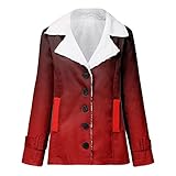 Voberry Damen Jacke Hoodie Sweatshirt Pullover Druck Mantel Mit Kapuze Warm Langarm Hoodie Locker ÜBergrößE Für Mollige Lässige Vintage PlüSchjack