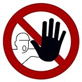 5 Stück Zutritt verboten Aufkleber Verbotszeichen für unbefugte Personen Gebotszeichen mit UV Schutz Warnzeichen für Außenbereich Innenbereich kein Durchgang von STROBO 9,5 x 9,5