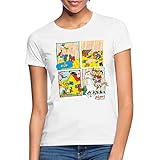 Spreadshirt Pippi Langstrumpf Und Ihre Freunde Kacheln Frauen T-Shirt, XL, Weiß