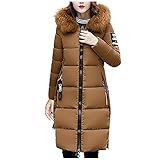 Damen Mantel Elegant Lange Daunenjacke Warm Parka Jacke Mit Fellkapuze Steppjacke Wasserdichter Wintermantel Casual Daunenmantel Daunenjacke Herbstjacke Wanderjack