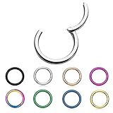 Treuheld® | 1,2mm x 8mm Segment Clicker Piercing Ring aus Chirurgenstahl | Roségold | als Lippenpiercing, Septum Nasenring, Ohr, Bauchnabelpiercing