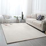 Super Soft Schlafzimmer Teppich Wohnzimmer Teppich für Garderobe Nachtdecke,Weiß,120x200