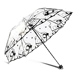 Regenschirm Transparent Gothic Folding Regenschirm Winddicht Mode Mädchen Outdoor Reisen Klar Goth Regen Regenschirm Schwarzer Geschäft Sonnenschirm (Color : Years of Theft)