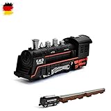 HSP Himoto Elektrische Eisenbahn Starter-Set, Zug, Dampf-Lok , Soundsimulation, Modell-Lokomotive, Komplett-S