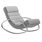 KADIMA DESIGN Relaxliege Grau/Silber 110kg Relaxsessel Lounge Liege Schwinglieg