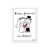 Herzlichen Glückwunsch zur Hochzeit Karte - Brautpaar - Lustiges Design - Cartoon Comic - Set zu 10 Stück